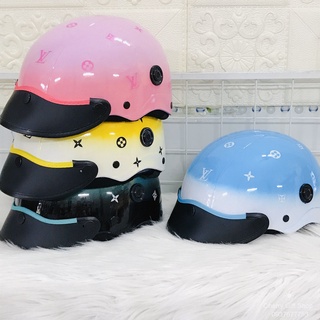 Nón Bảo Hiểm Màu Loang 1/2 Đầu - Màu Sơn Bóng Đẹp Sáng - Hợp Với Nam & Nữ