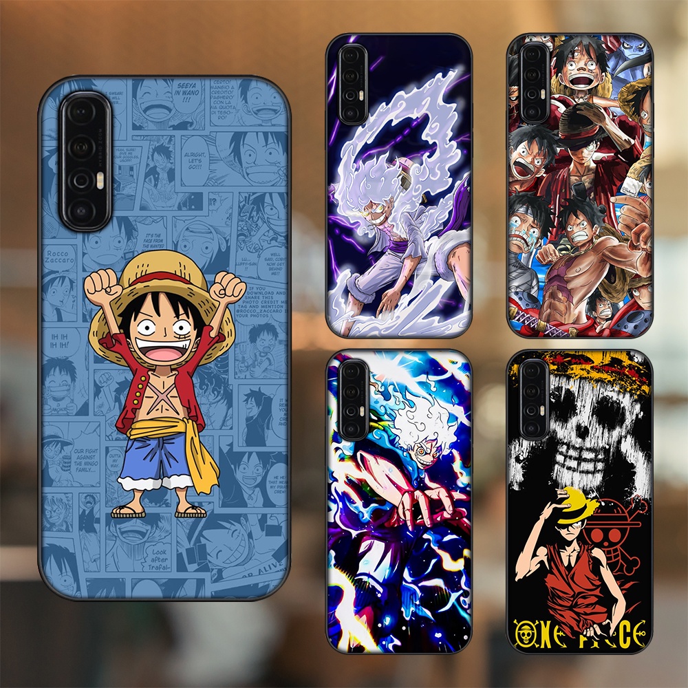 Ốp lưng Oppo Reno 3 Pro viền đen in hình Luffy One Piece