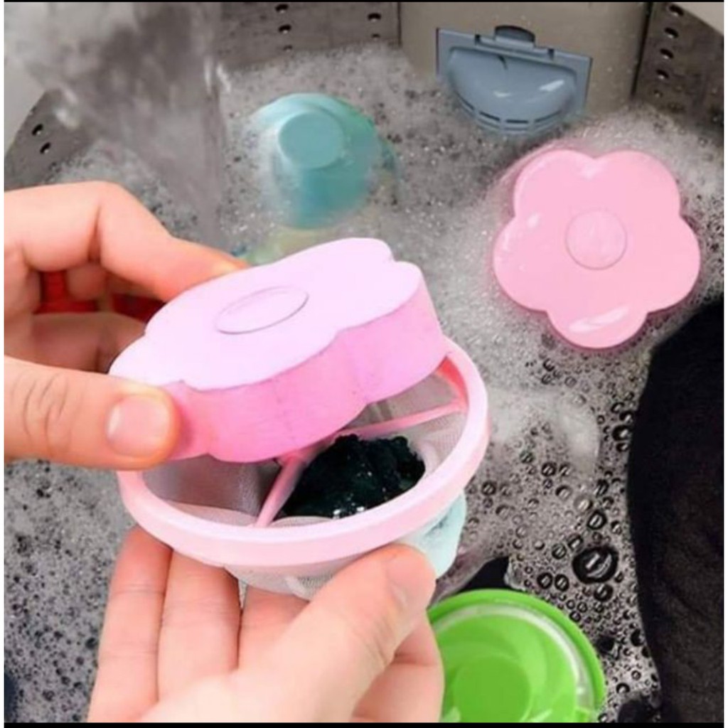 Phao lọc cặn bẩn máy giặt, túi lọc gom rác lồng máy giặt cửa đứng (có 2 màu xanh và hồng)
