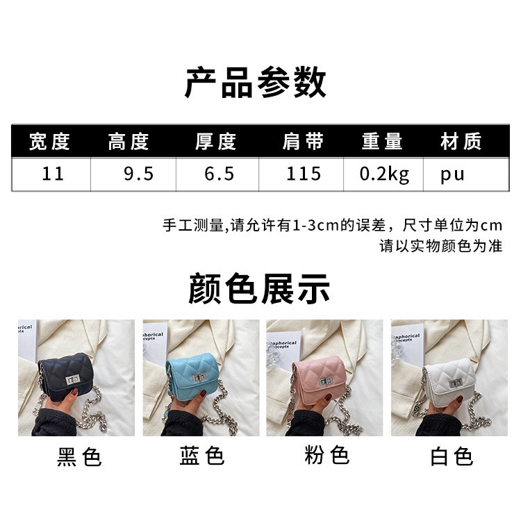 Túi Đeo Chéo Hình Vuông Cỡ Nhỏ Phối Dây Đeo Sợi Xích Thời Trang Cho Nữ