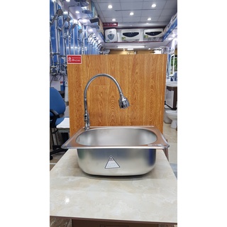 Chậu rửa bát sơn hà 1 hố 1h447s và vòi lạnh chun