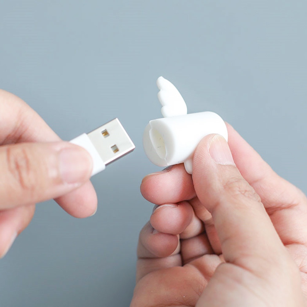 Phụ kiện bảo vệ dây cáp sạc thích hợp cho điện thoại IPhone USB hình thiên thần dễ thương