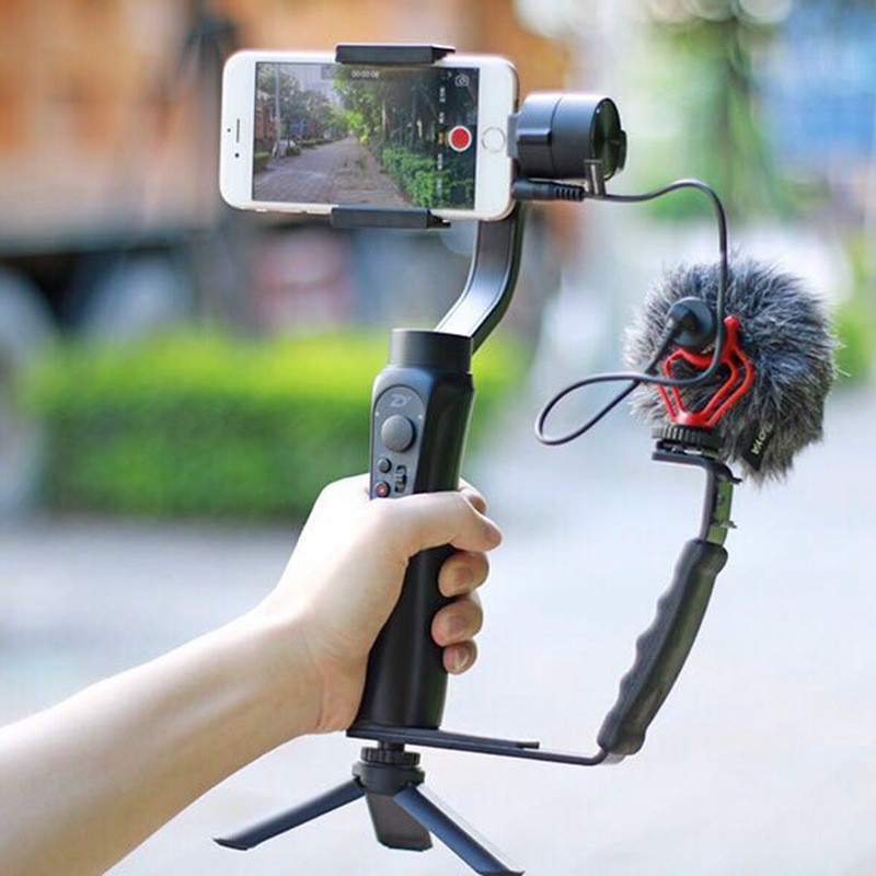 Giá Đỡ Chữ L, Tay Cầm Gắn Micro Điện Thoại, Máy Ảnh, Đèn Flash, Gimbal, chất liệu hợp kim nhôm, thích hợp dã ngoại, live