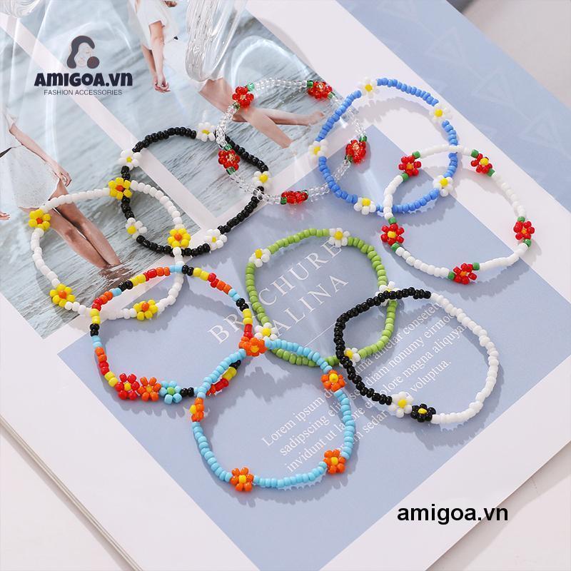 ✨✨Vòng tay hạt cườm hoa cúc hanmade, cherry, cầu vồng, ulzzang pastel vintage