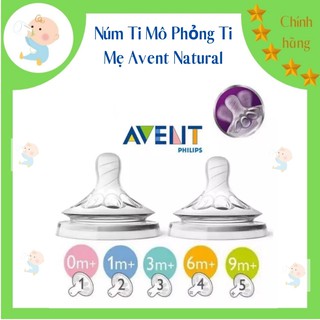 Núm ti mô phỏng ti mẹ avent natural cho bình avent natural đủ size núm 1,2,3,4