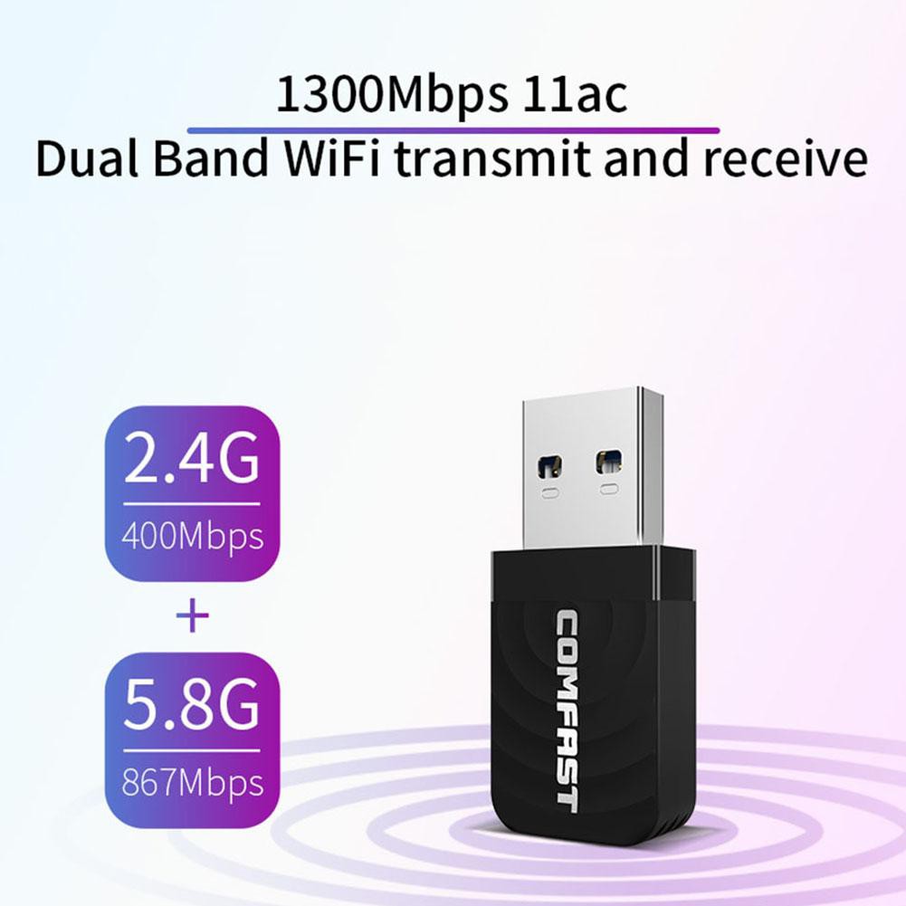 Thẻ mạng USB không dây COMFAST 1300Mbps WiFi 802.11 b/g/n | BigBuy360 - bigbuy360.vn