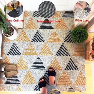 Thảm chùi chân cỡ lớn hoạ tiết đẹp chống trơn trượt trang trí cửa