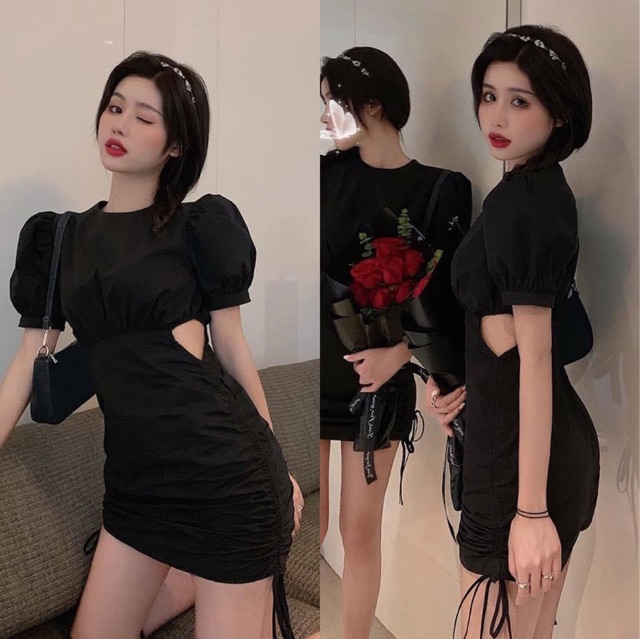 Váy thô rút dây sườn cắt eo siêu hot
