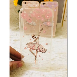 Ốp lưng iphone 6 đính đá hình cô gái múa bale (Casecube)