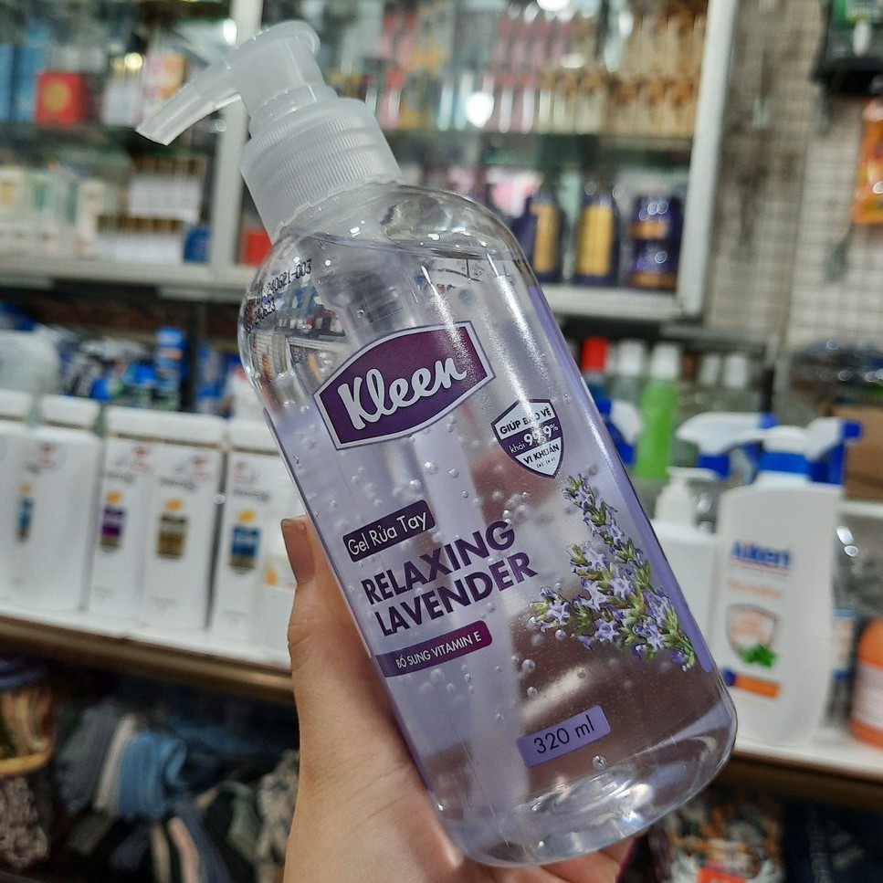Gel rửa tay khô Kleen hương oải hương chai 320ml