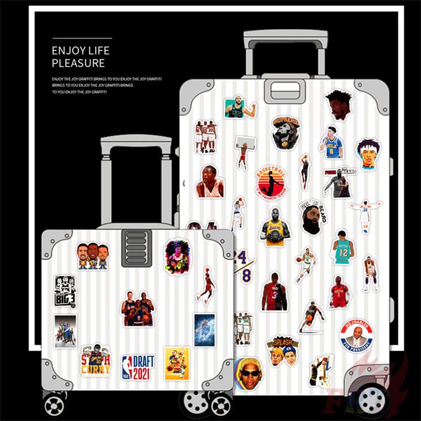 ❉ NBA Superstar Mixed Sports Series 02 Stickers ❉ 50Pcs/Set James Curry Harden Professional Basketball Player Waterproof DIY Fashion Decals Doodle Stickers
