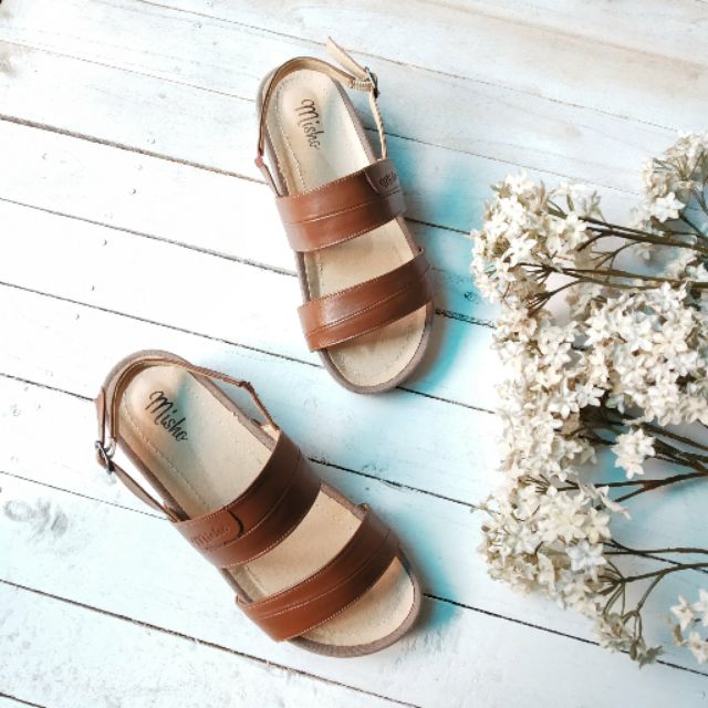 Sandal da thật 2 quai đế 3p _M1021