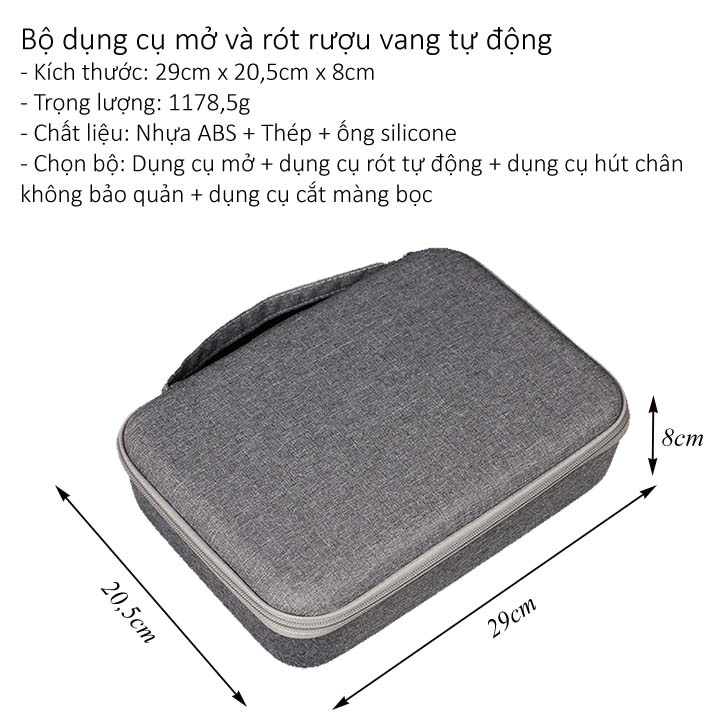 Bộ Mở Rượu Và Rót Rượu Vang Tự Động, Khui Rượu Nhanh Chóng, Rót Rượu Chuyên Nghiệp