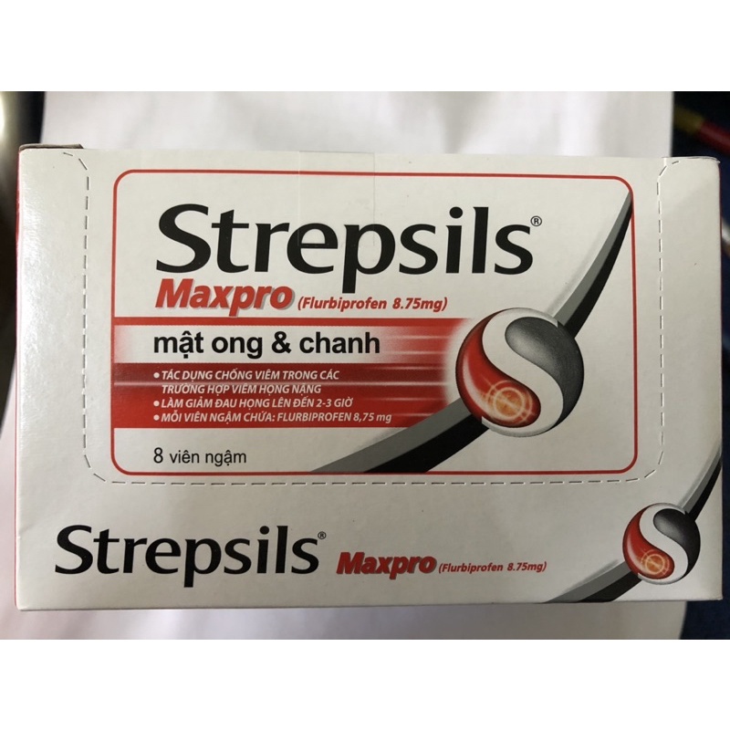 Viên Ngậm Strepsils Maxpro mật ong và chanh ( hộp 12 vĩ, vĩ 8 viên )