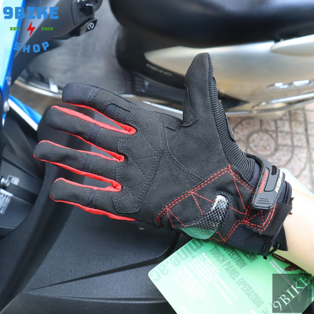 Găng tay lái xe moto Komine GK-162 Đen Đỏ