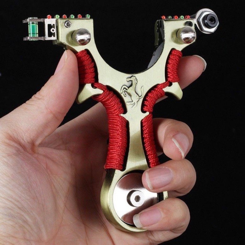 Na Cao Su Ngựa cao cấp slingshoot - Tặng kèm dây thun và đèn laser siêu sáng