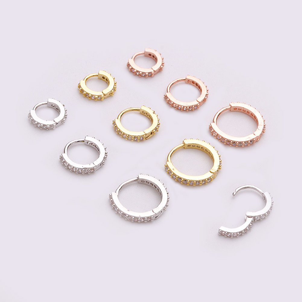 Khuyên xỏ tai/ mũi đính đá bằng thép y tế