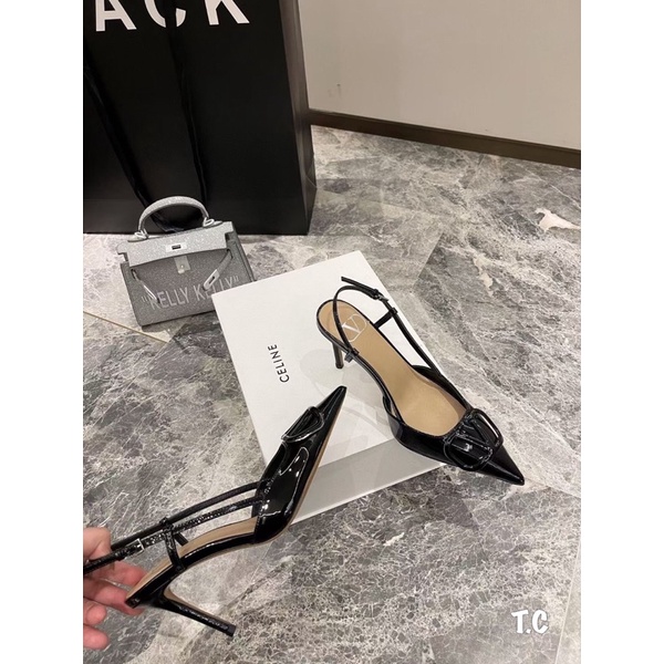 Sandal cao gót V quai mảnh fullbox