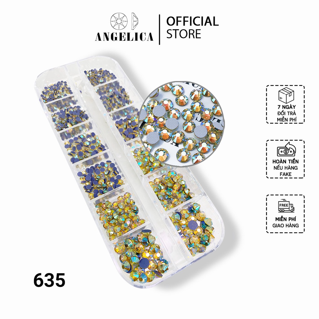 Đá Chân Lưới Nail 12 Khía Jonquil Ab Đính Móng ANGELICA 635