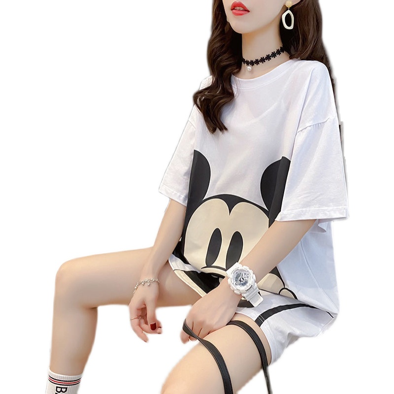 NRVP Áo Thun Nữ Tay Ngắn Dáng Rộng Thời Trang Phong Cách Hàn Quốc