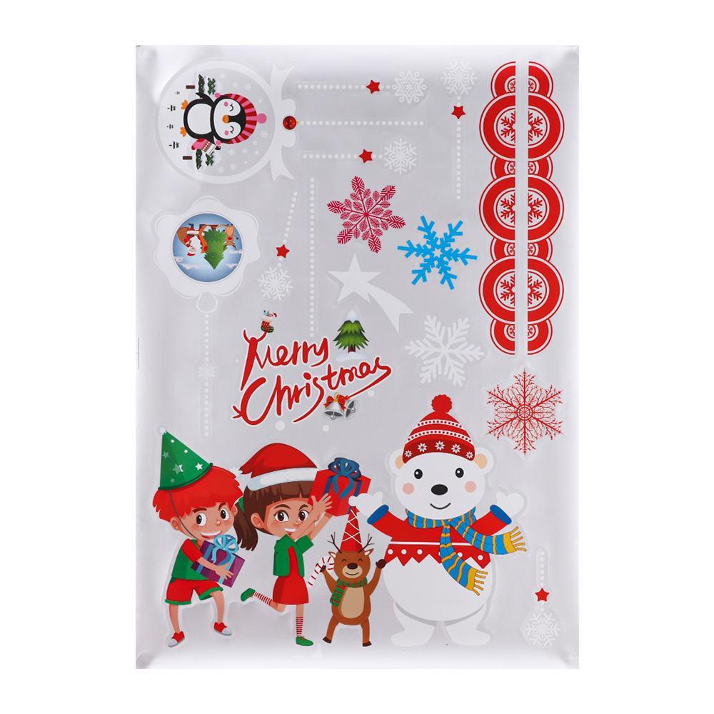 LET Miếng Dán Trang Trí Cửa Kính Họa Tiết Giáng Sinh Sáng Tạo Tháo Rời Được Tiện Lợi