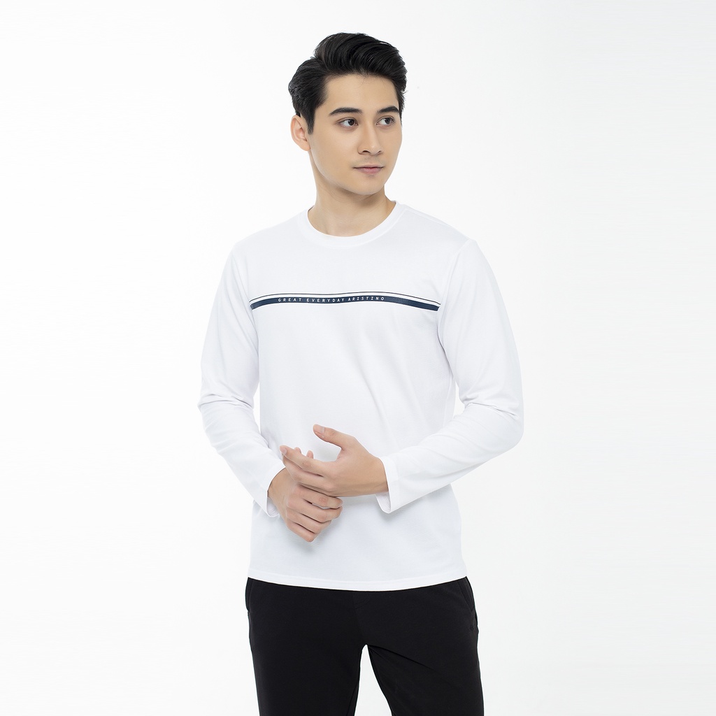 Áo thu đông  dài tay nam Aristino cotton form rộng  ALT018W1