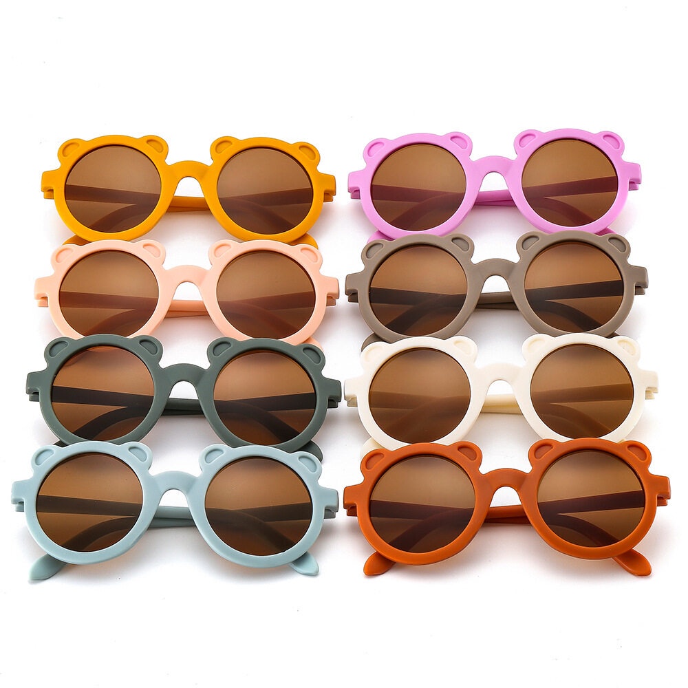 Kính Chống Nắng PTQ Gọng Tròn Phong Cách Hàn Quốc Thời Trang Cho Bé Gái