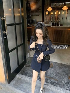 ĐẦM VEST NÚT CỔ VUÔNG (KÈM HÌNH THẬT KÈM CLIP)