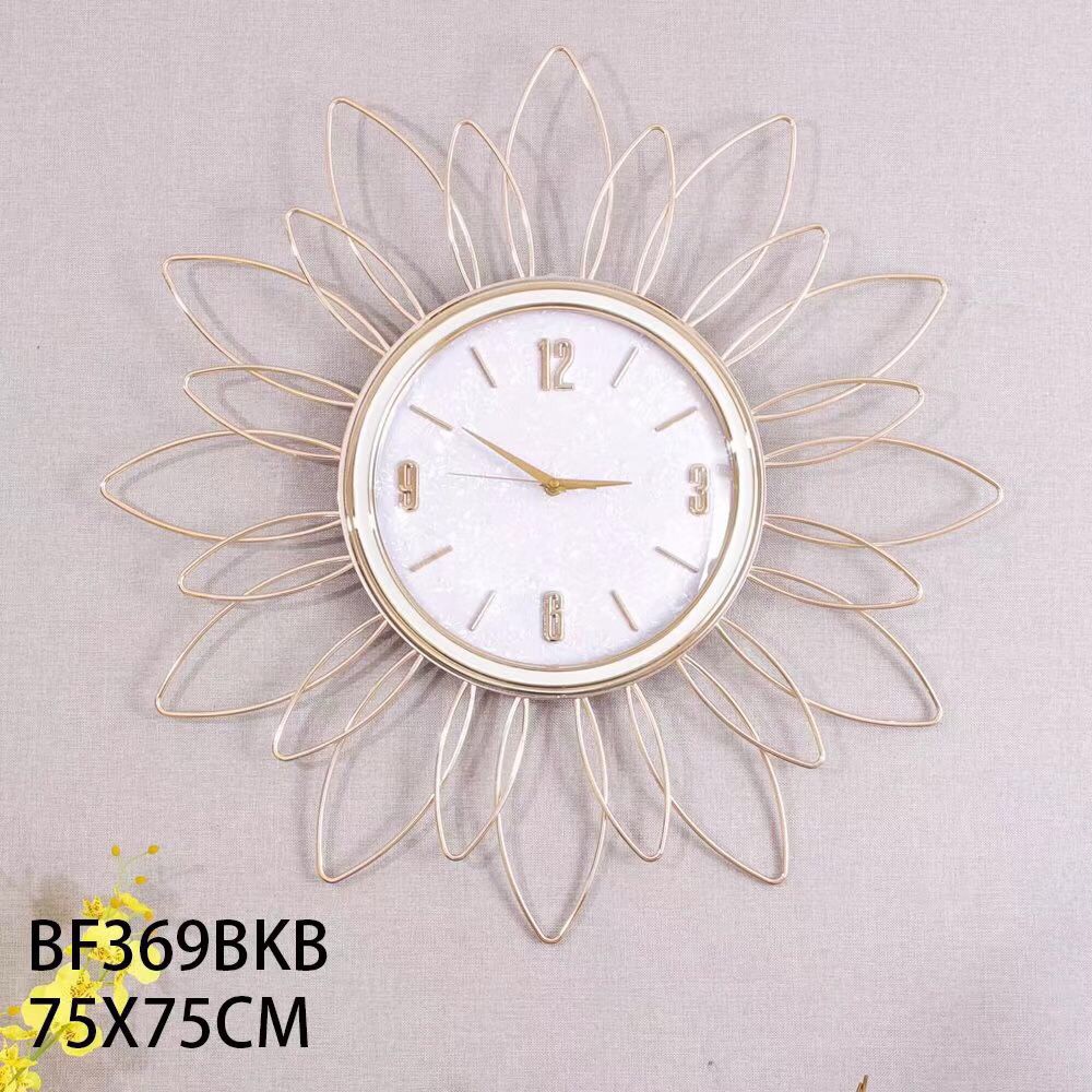 Đồng Hồ Treo Tường Decor Trang Trí Hình Bông Hoa Chất Liệu Inox Mạ Titan Công Nghệ PVD Cao Cấp KD369