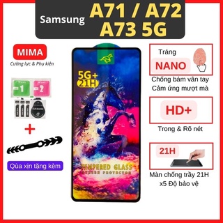 Kính cường lực Samsung A71 / A72 / A73 Full màn cao cấp OG+ độ cứng 21H siêu mượt hạn chế bám vân tay [MIMA]