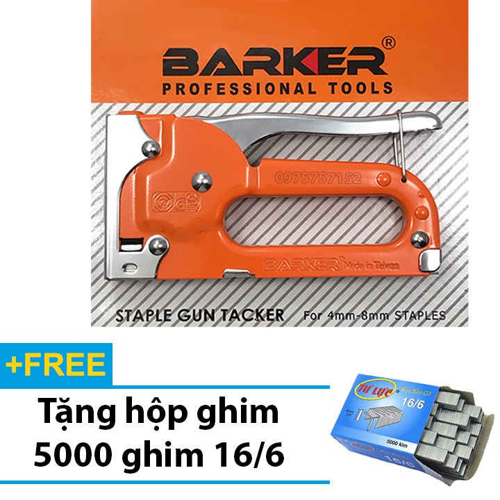 Súng bắn ghim - Kìm bấm đinh gỗ BARKER cầm tay đa năng, tiện dụng