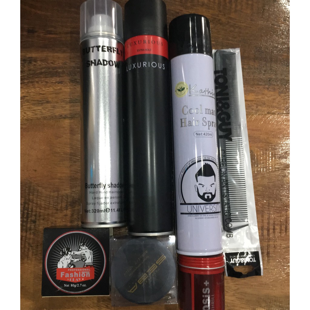 COMBO 3 Gôm xịt tóc & 3 Sáp Vuốt Tóc  Tặng lược TONY