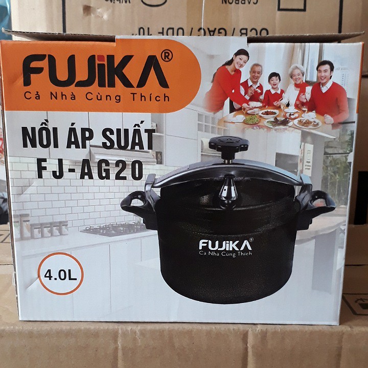 Nồi áp suất fujika nấu bếp ga, nấu được cả bếp từ 4L-5l-7l màu trắng