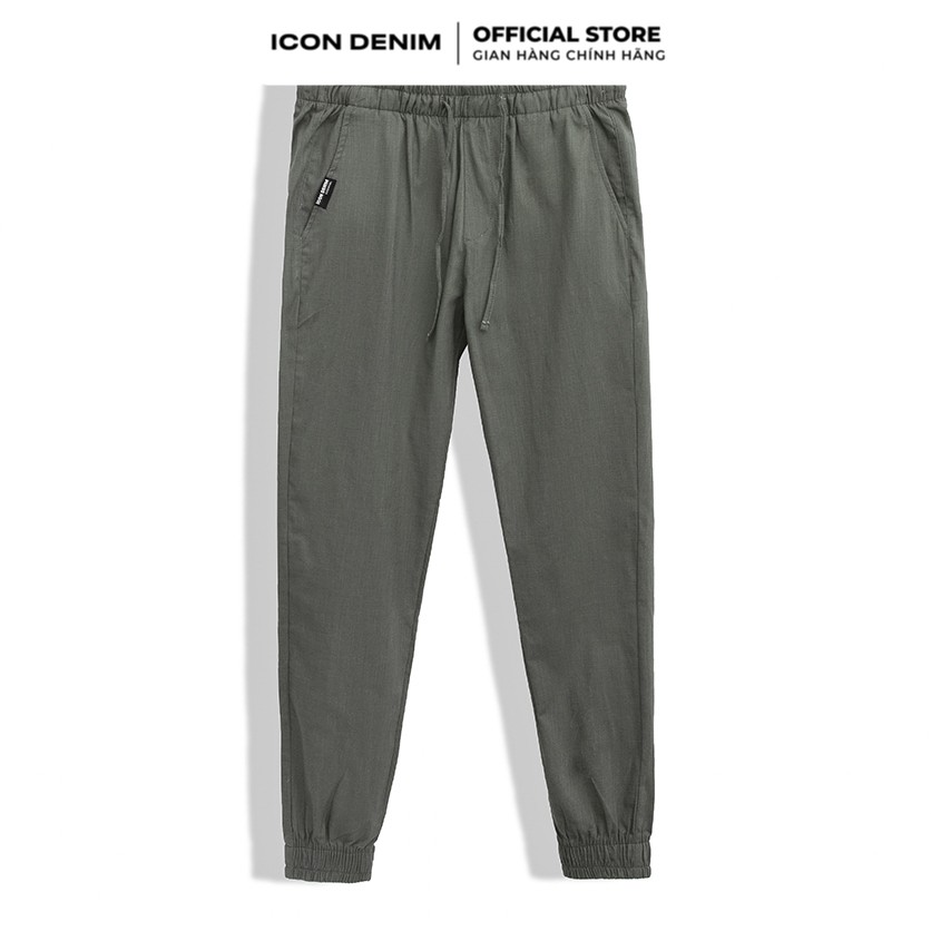 Quần Jogger Nam ICON DENIM Chất Linen Lưng Thun Trơn Good For Life