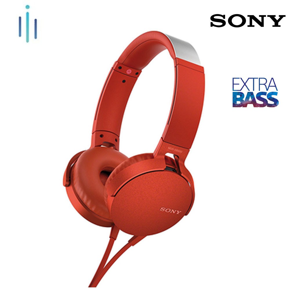 [Mã ELMALL300 giảm 7% đơn 500K] Tai Nghe Sony Có Mic MDR-XB550AP ( Đỏ ) - Hàng Chính Hãng