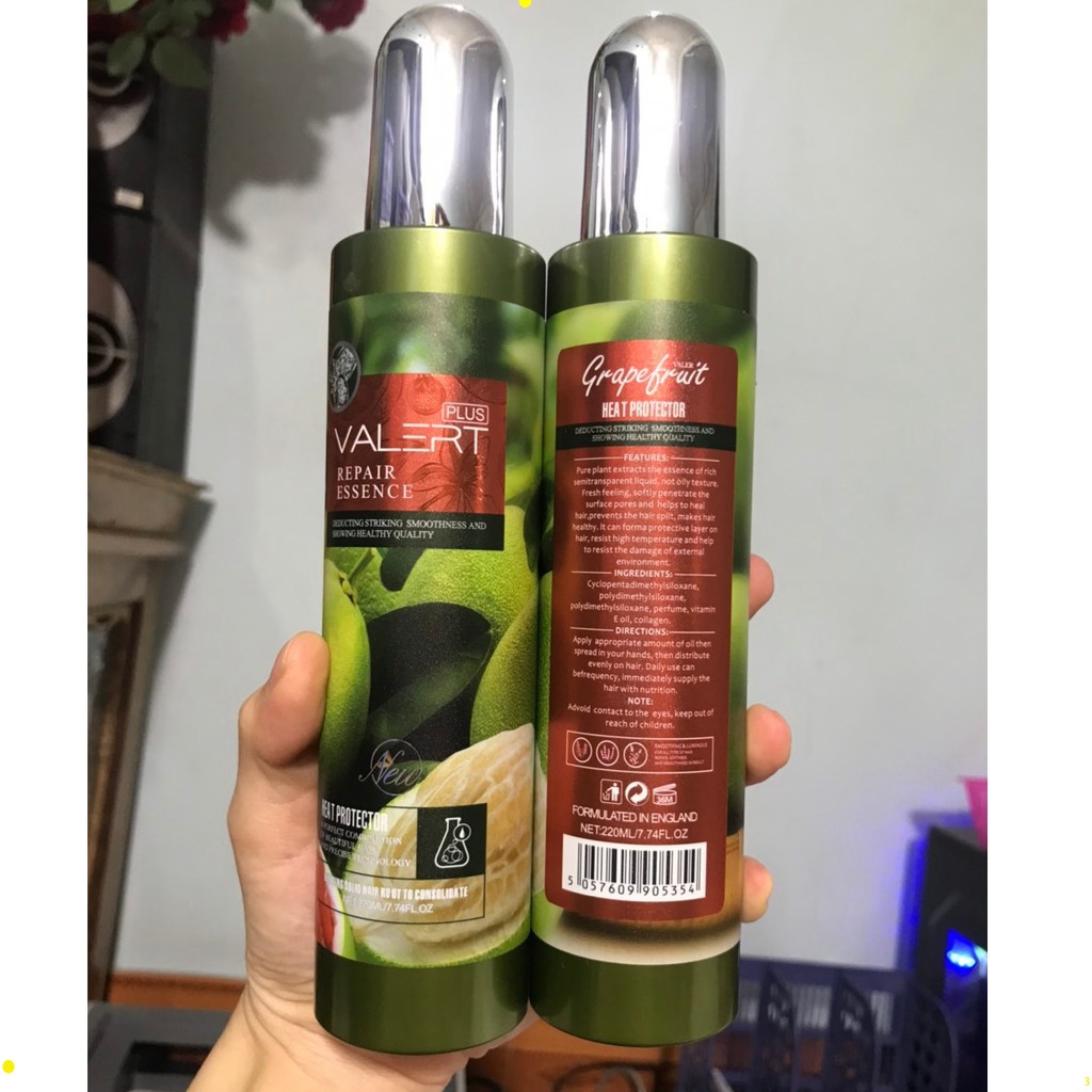 Xịt dưỡng tóc tinh dầu bưởi Valert Repair Essence Plus 220ml, chai dưỡng tóc xịt ngăn ngừa dụng tóc, phục hồi tóc hư xơ | BigBuy360 - bigbuy360.vn