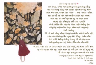 Kem chống nắng Jucy Hàn Quốc [trả oder]