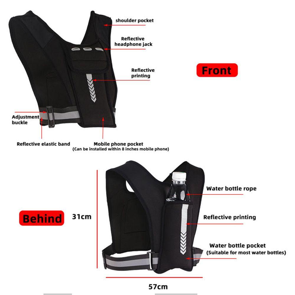 MUVAKO Áo Sát Nách Phản Quang Có Túi Trước Ngực An Toàn Dễ Điều Chỉnh Cho Nam Và Nữ