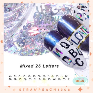 Kim tuyến trang trí resin hình chữ cái strawpeach1306