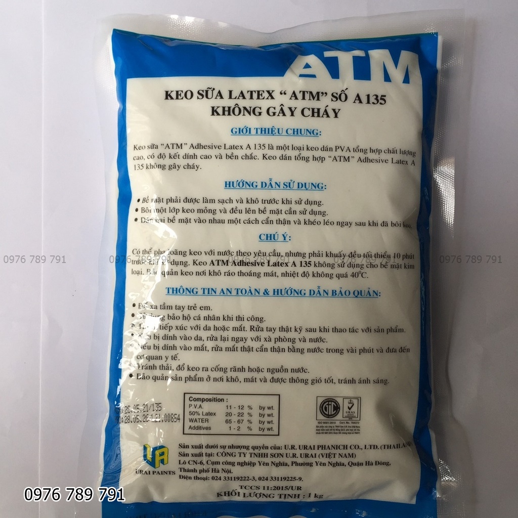 Keo Sữa Làm Slime Dán Thảm Sàn Gỗ Giấy Dán Tường ATM Latex Túi 1kg