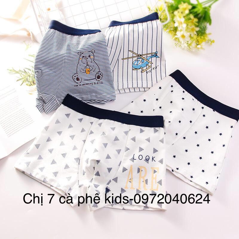 set 4 quần sịp bé trai đủ size