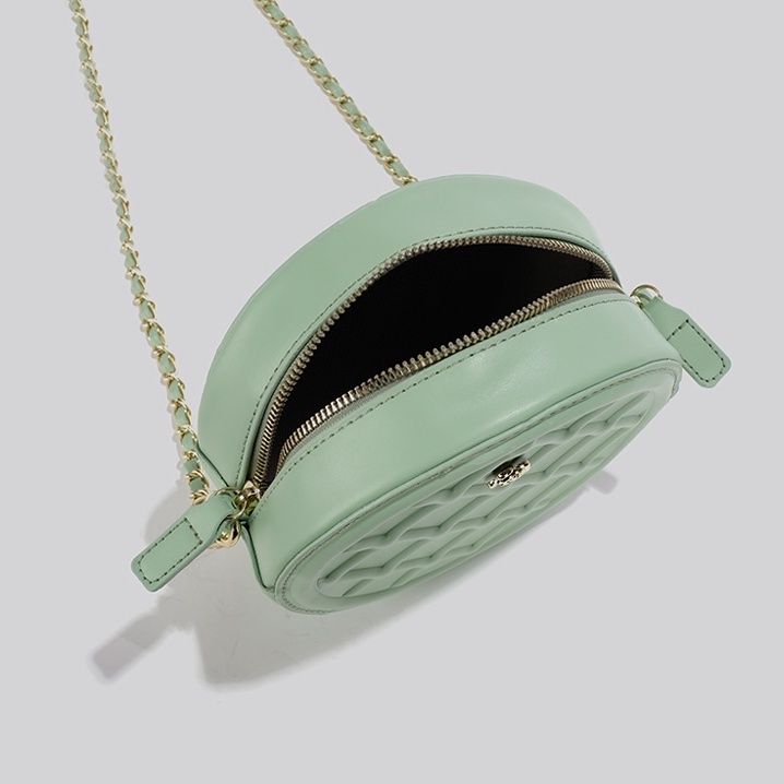 🌸Hàng Order🌸 Túi Xách Nữ CEEKAY Da Trơn Dập Vân Dáng Tròn Quai Da Phối Xích Quả Lắc Sang Chảnh Nữ Tính 🌸Hàng Quảng Châu