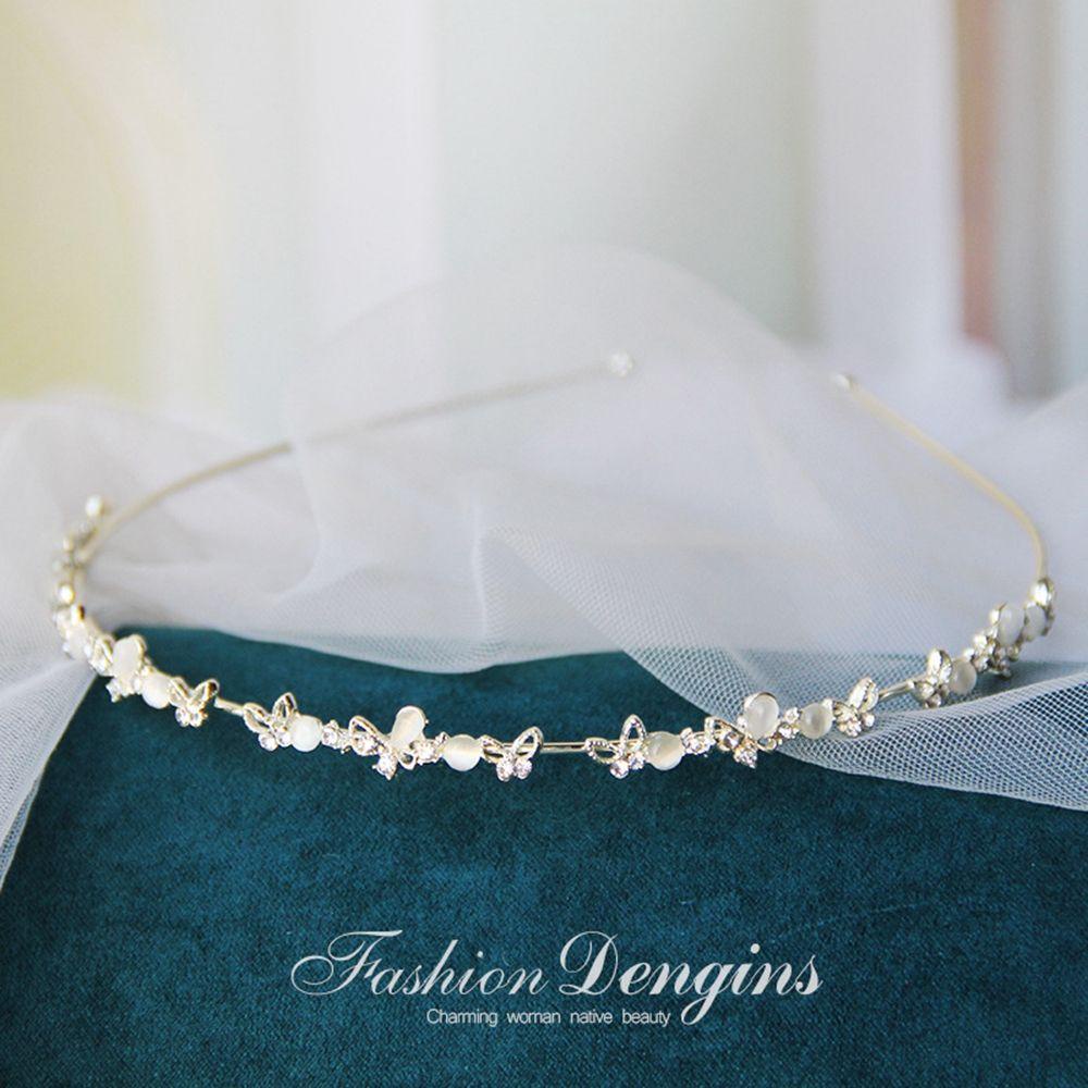 ANEMONE Băng Đô Cài Tóc Đính Đá Kiểu Dáng Đơn Giản Dễ Thương Cho Nữ