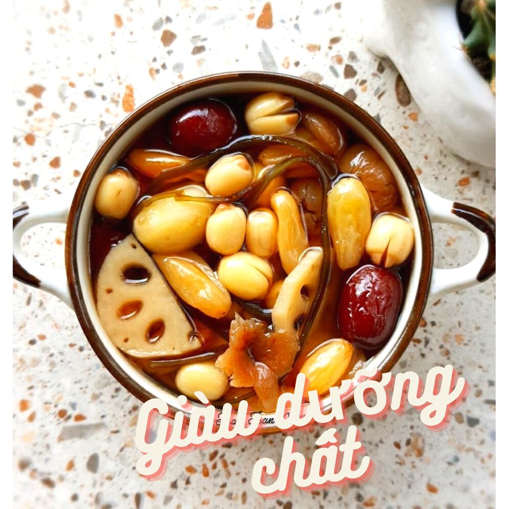 Sâm Bổ Lượng Onefood68, Chè Sâm Bổ Lượng Thượng Hạng Set Nguyên Liệu Nấu Chè Dưỡng Nhan, Chè Sâm Bổ Máu Đẹp Da 5-7 Ly