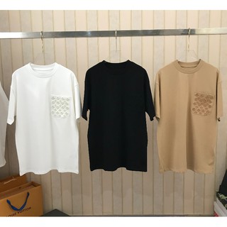 Áo Thun Tay Lửng Cổ Tròn Họa Tiết Đường Phố Có Túi Thủ Công Cho Nam Nữ