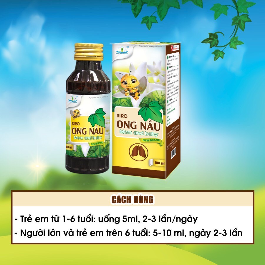 Siro Ong Nâu Mom And Baby Giảm Ho, Đau Họng, Khản Tiếng, Tiêu Đờm Chai 100ml