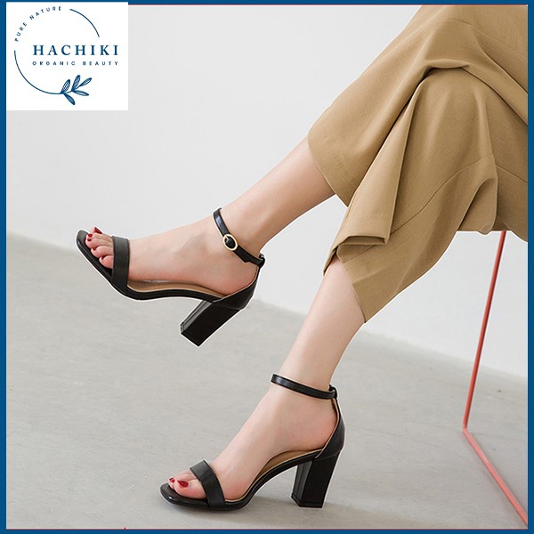 Giày sandal cao gót nữ 7 phân đế vuông HACHIKI quai ngang thời trang cao cấp, bền đẹp thời thượng