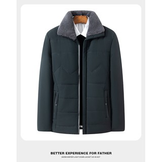 Áo phao nam trung niên cổ lông lót lông siêu ấm 40-50 tuổi