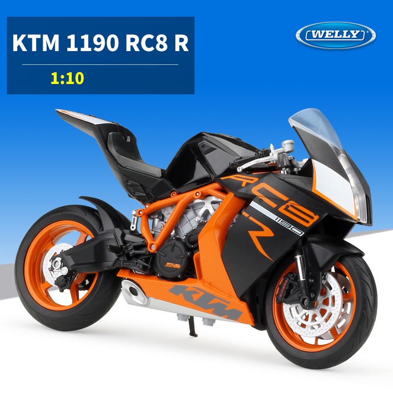 MÔ HÌNH XE MOTO SIÊU XE KTM 1190 RC8 R | WELLY tỷ lệ 1:10