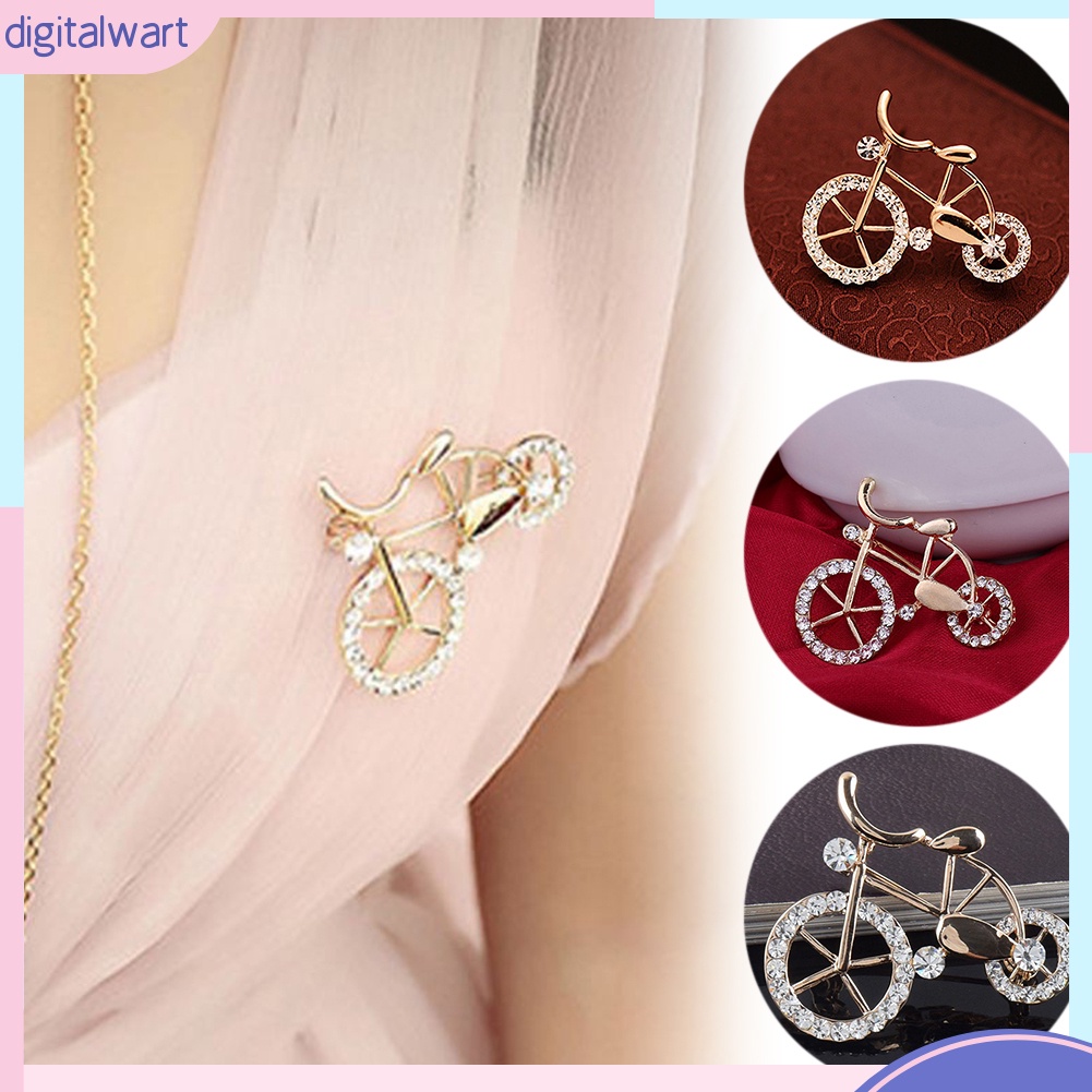 Trâm Cài Áo Hình Xe Đạp Đính Đá Thời Trang